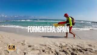 Formentera Beach 🏖️ Walking Tour 4K  Spain 🇪🇸 [upl. by Ashly]