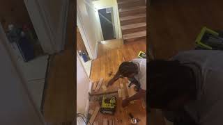 carpentry construction woodworking dewalt flooring hardwoodfloor diy itwasveryhard [upl. by Anahahs542]