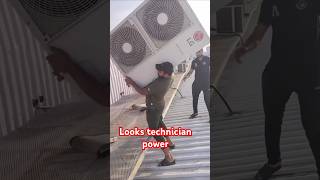 Looks HVAC technician power very hard work Ac technicianshortvideo automobile acservice [upl. by Hafinah]