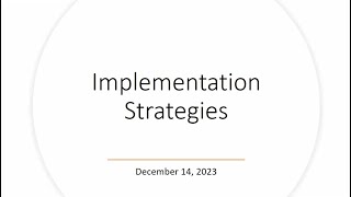 Implementation Science Education Series Seminar 4 Implementation Strategies [upl. by Caesar]