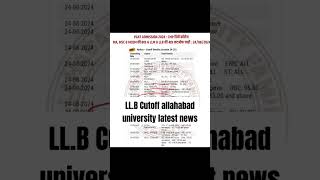 Faculty of law Allahabad cutoff Llb cutoff seat available hai brobe patient with yourself [upl. by Edvard]