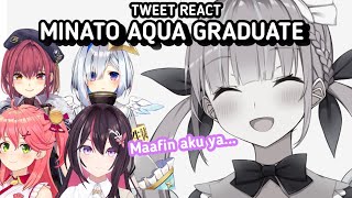 MINATO AQUA GRADUATE TWEET REACT  Minato Aqua Hololive [upl. by Arrik]