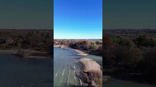 Drone view of Lake Ontario shoreline near St Catharines [upl. by Laynad431]