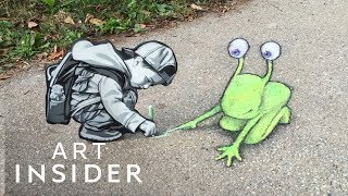 Artist’s Chalk Sidewalk Drawings Will Mess With Your Perception [upl. by Oiceladni]