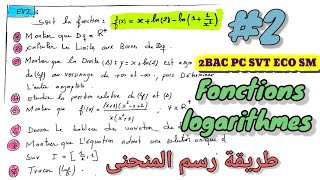 Fonctions logarithmes 2BAC PCSVT préparer au contrôle  exercice part2 [upl. by Akibma]