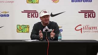 EKU Football Post Game Press Conference vs UCA  Coach Wells [upl. by Nonah]