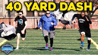 Who can run the fastest 40Yard Dash Jomboy Media Scouting Combine [upl. by Thomasa]