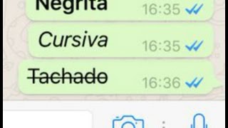 Como escribir en NEGRITA CURSIVA y TACHAR en whatsapp [upl. by Dyanne]