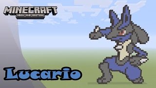 Minecraft Pixel Art Tutorial and Showcase Lucario Pokemon [upl. by Moersch]