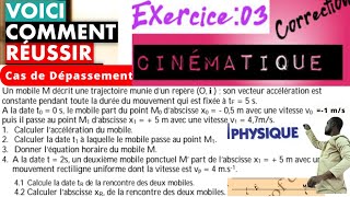 Cinématique exo 3DÉPASSEMENTdate de rattrapageAbscisse de rencontre [upl. by Cohe687]