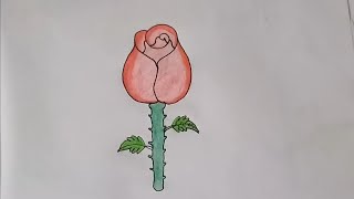 Rose Flower Drawing  Easy Rose Drawing Step by Step [upl. by Betthezul698]