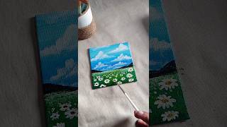 Daisies 🌸 art landscapepainting acryliconcanvas acrylicpaint minicanvaspainting foryou short [upl. by Eissert]