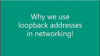 Why we use loopback addresses in networking [upl. by Ellezig809]