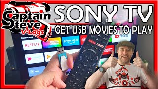 How To Get USB Videos To Play On Sony Smart TV Captain Steve VLOG Guide  English Easy Fix  Media [upl. by Bara]