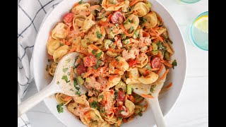 Vegan Buffalo Tortellini Pasta Salad [upl. by Suoivatra]