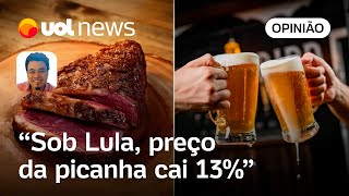 Inflação Com churrasco sob Lula preço da picanha cai 13 e o da cerveja sobe 5 no ano  Sakamoto [upl. by Crosby]