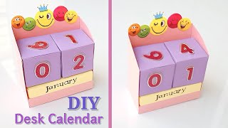 How to make New Year 2021 Desk Calendar  DIY Calendar  Handmade Desk Calendar  New Year Crafts [upl. by Lenroc]