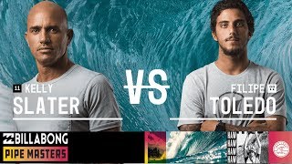 Kelly Slater vs Filipe Toledo  Round Three Heat 12  Billabong Pipe Masters 2018 [upl. by Acirderf]