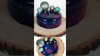 GALAXY Mirror Glaze Cake Decorating [upl. by Eceela]