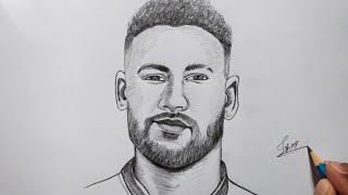 Neymar Jr Face Drawing Tutorial  Step By Step Neymar Jr Drawing Portrait For Beginners [upl. by Ardnaed724]