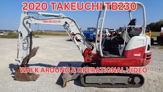 2020 Takeuchi TB230 Walk Around amp Operational 28900 [upl. by Jocelyn267]