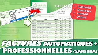 Facturation automatique et dynamique sur Excel  Le cours complet [upl. by Nella]