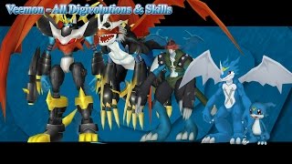 Digimon Masters Online Veemon  All Digivolutions amp Skills [upl. by Alesig]