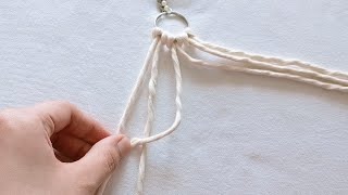 Macrame  Macrame Simple Design Keychain  Easy Keychain Tutorial [upl. by Leinaj]