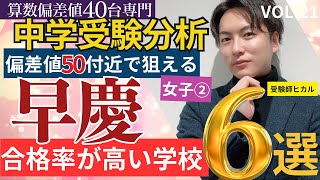 ＃22【中学受験】偏差値50付近で早慶大合格率が高い学校6選②（東京神奈川女子編四谷大塚 日能研 sapix 早稲田アカデミー 算数 中学受験 偏差値早稲田 慶應 早慶 [upl. by Aifoz]