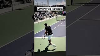 Dimitrov vs Tsitsipas backhand technique [upl. by Girardo919]