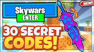 SKYWARS CODES FREE COINS ALL 30 NEW SECREET ROBLOX SKYWARS CODES [upl. by Anaig]