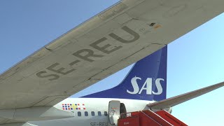 SAS Boeing 737700 Summer Landing at Luleå Airport [upl. by Siram713]