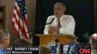 Barney Frank Confronts Woman At Townhall Comparing Obama To Hitler [upl. by Rillis]