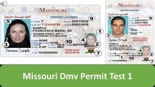 Missouri DMV Permit Test 1 [upl. by Cantone]