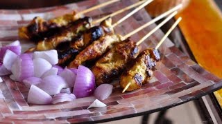 Chicken Satay  Chicken skewers Malaysian Recipe [upl. by Ahsuoj]