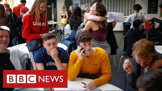 Anger as 39 of ALevel results marked down in England BBC News [upl. by Ayotyal550]