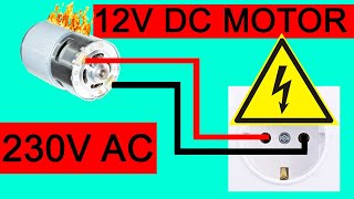 12V DC Motor VS 230V AC experiment [upl. by Conan]