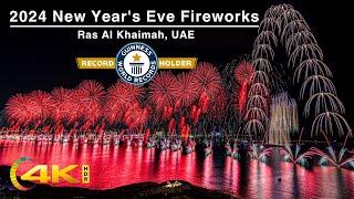 NEW YEAR 2024  Ras Al Khaimah Fireworks UAE Worlds Longest 45Km Fireworks Display RAKNYE2024 🇦🇪 [upl. by Rothschild479]