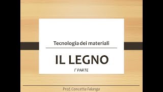 Il legno parte I  Classi 1 [upl. by Monda]