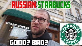 Russian STARBUCKS Is it Good Trying the New STARS COFFEE [upl. by Wiburg]