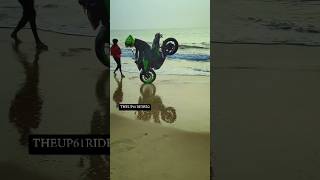 Stunts on ktm dukektm duke power samundar kinaare pr 😱stoppieshortsshortsfeedstuntsbikerstunt [upl. by Dloreh]