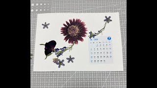 Pressed Flower Calendar2025 New Year CalendarJuly押花台历 [upl. by Iddo]