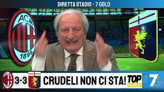 DIRETTA STADIO  MILAN GENOA 33 LA DELUSIONE DI CRUDELI PER IL PAREGGIO NEL FINALE [upl. by Denney]