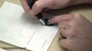 How to Glue a Cabochon onto Lacys Stiff Stuff for Bead Embroidery [upl. by Brittney]