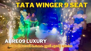 ABREO9 🔥Tata winger 9 seat Luxury model  Full features  Robin Bus Girish ഏട്ടനും വന്നു ❤️interior [upl. by Herwick]