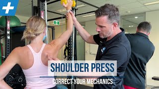 Shoulder Press  Correct Your Mechanics  Tim Keeley  Physio REHAB [upl. by Aneehsram]