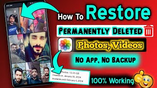 How To Restore Deleted Photos And Videos From Android  Recover Permanently Deleted Photos Videos [upl. by Lipinski]