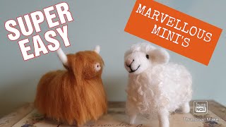 Beginner Needle Felt HIGHLAND COW AND SHEEP  Needle Felted Animals Needle Felting For Beginners [upl. by Llenel]