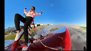 Engine Roars to Sky Soars Fusion of Car Shows and Wing Walking carshow wingwalking sportscar [upl. by Annawat]