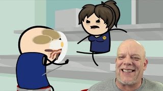 REACTION VIDEOS  quotCyanide amp Happiness 8quot  Part 2  More Food To Larrys Face [upl. by Aniaz]